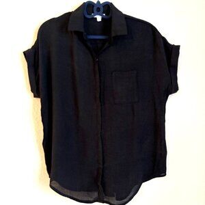 Twine & String Black Buttoned Blouse (XL)